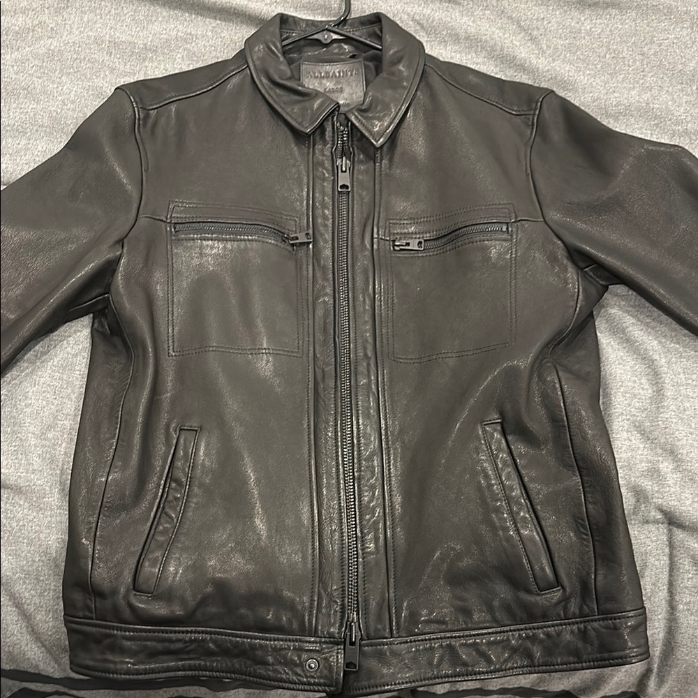 Allsaints Men's Black Lark Leather Jacket